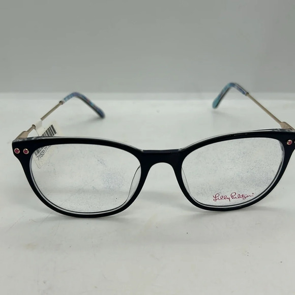 Lilly Pulitzer Lindy Eyeglasses Frames Case Navy Crystal RX-able NWT - Picture 3 of 7